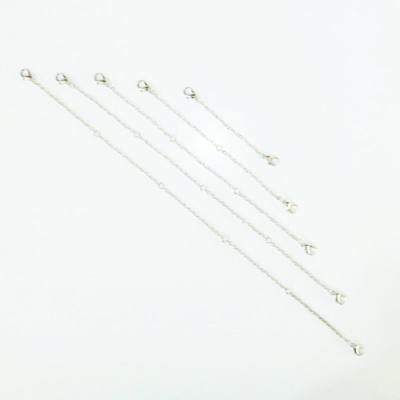 合金ロブスターチェーンチェーンDIYネックレス延長チェーン5本セットのブレスレット部品は、ロングテールのチェーンを加えることができます。|undefined