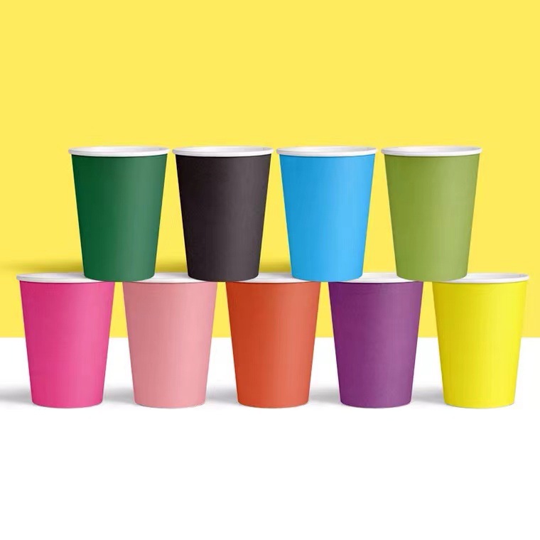 Color Paper Cup Handmade diy Kindergarten Huanchuang District Children's Early Education Disposable Pure Red Orange Yellow Green Paper Cup