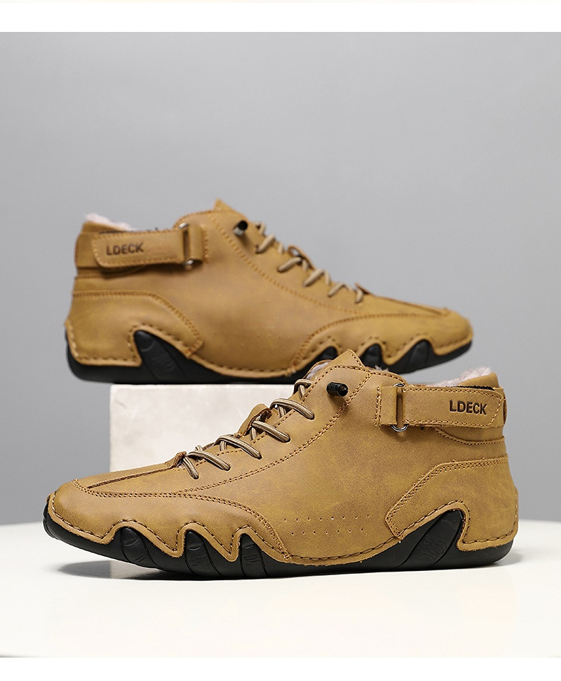 Cross-border Explosions Vinterfløyelsmartinstøvler Store størrelser Octopus Herre Varme Bomullssko Høye Herresportssko_voghion.com