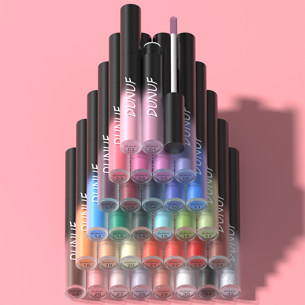 Pay attention to view! Link Disclaimer-Foreign Trade Exclusive: DUNUF 32 Color Multipurpose Matte Lasting Lip Gloss