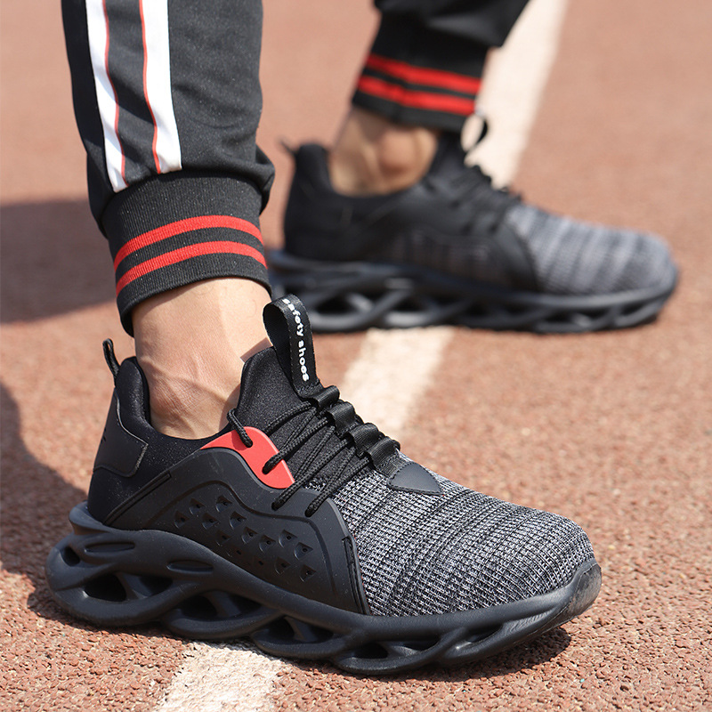 Cross-border flying woven surface wear-resistant labor protection shoes anti-smashing anti-piercing work shoes safety protection shoes manufacturers direct supply