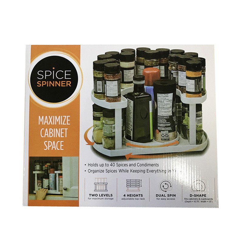 亚马逊SPICE SPINNER厨房置地旋转双层调料调味瓶收纳架置物