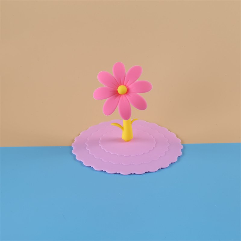 100mm Flower Cup Lid Cute Sunflower Silicone Sunflower Wave Series Dustproof Daily