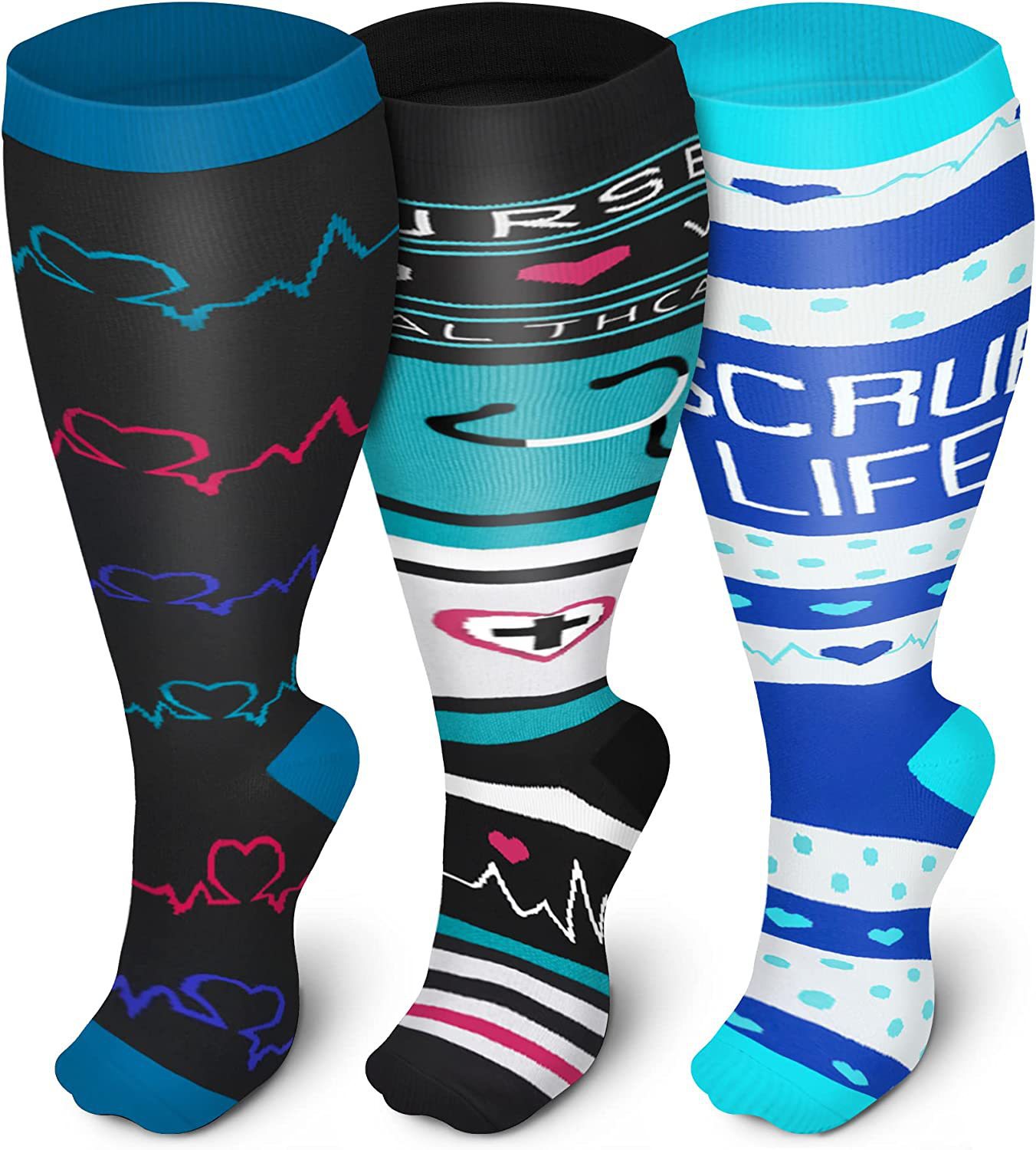 Plus fat pressure socks Amazon American vein second grade elastic socks Compression socks fat socks