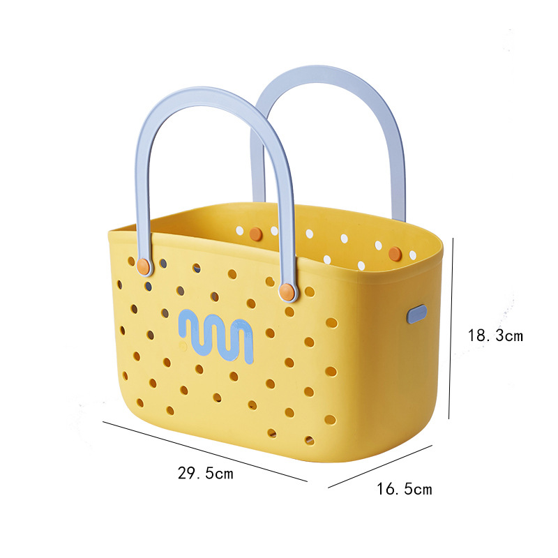 [Dopamine] Contrast color portable bath basket can buy vegetable basket bathroom household goods storage basket bathhouse