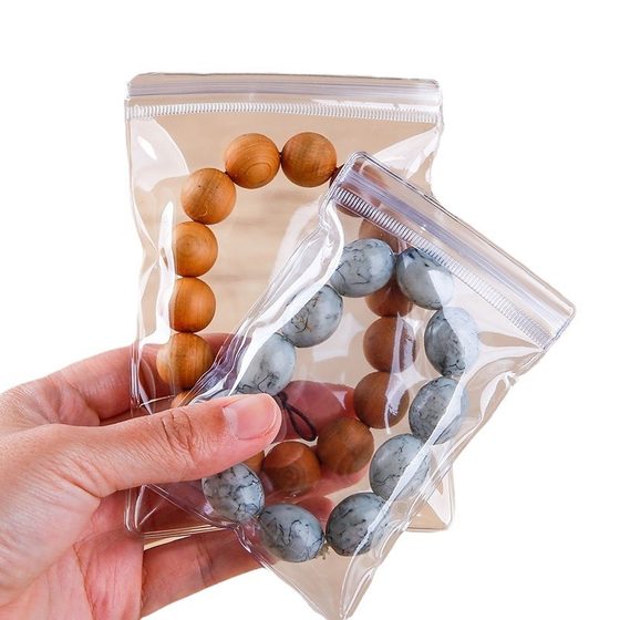 pvc self-sealing bag 24 silk bracelet transparent jewelry bag jade plastic bag jewelry long pvc zipper bag thickened 48 silk