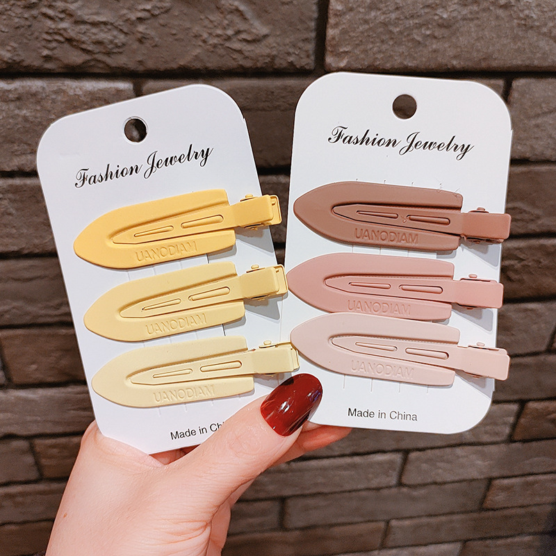 White Deer Same Color Seamless Hairpin Women's Front Bangs Broken Hairpin Wash Face Makeup Metal Duckbill Clip Headwear