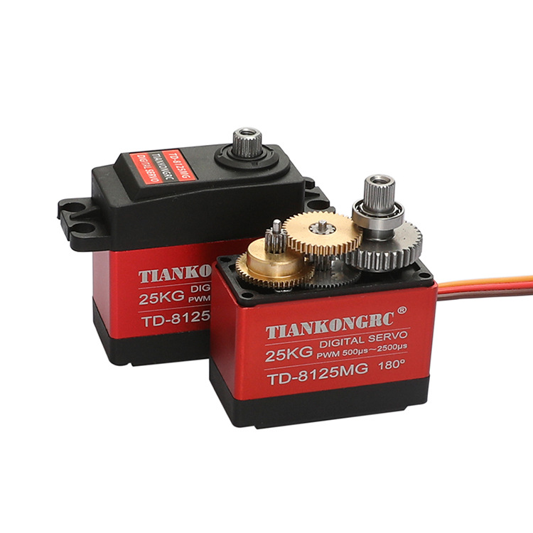 25KG digital steering gear large torque metal shell steering gear model aircraft model waterproof digital steering gear mechanical arm TD8125