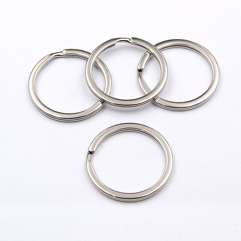 Wholesale metal plating key ring chain multi-color multi-size 30mm iron flat ring key chain diy