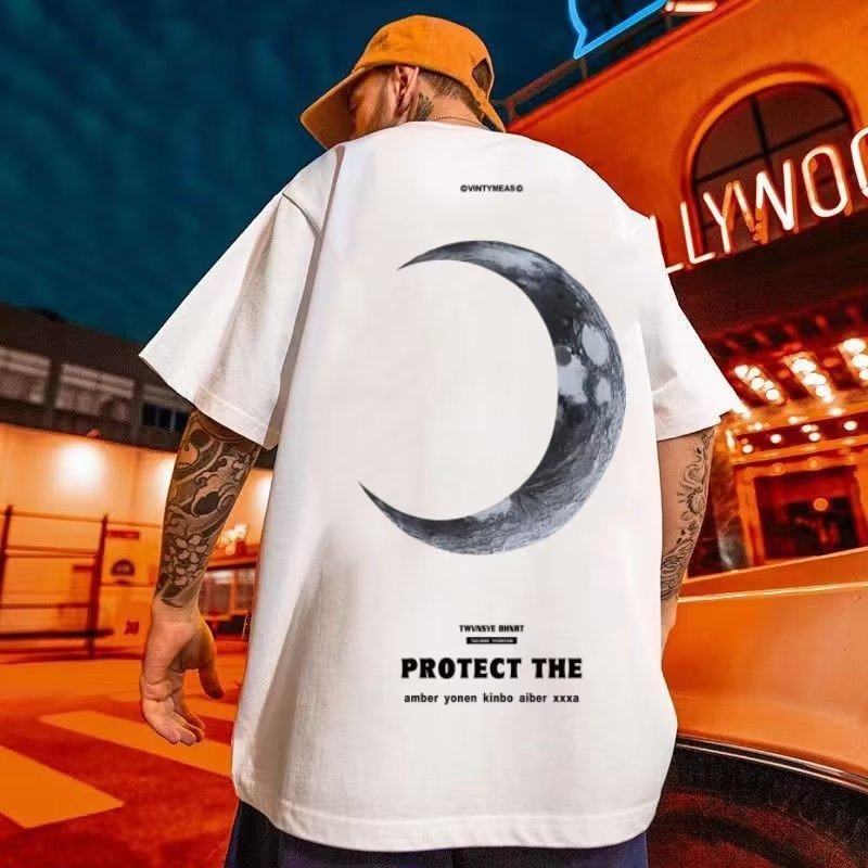 High Street Trendy Brand Loose T-shirt Short-sleeved Men's Plus-sized Plus-sized Half-sleeved Fat Men's Summer Top