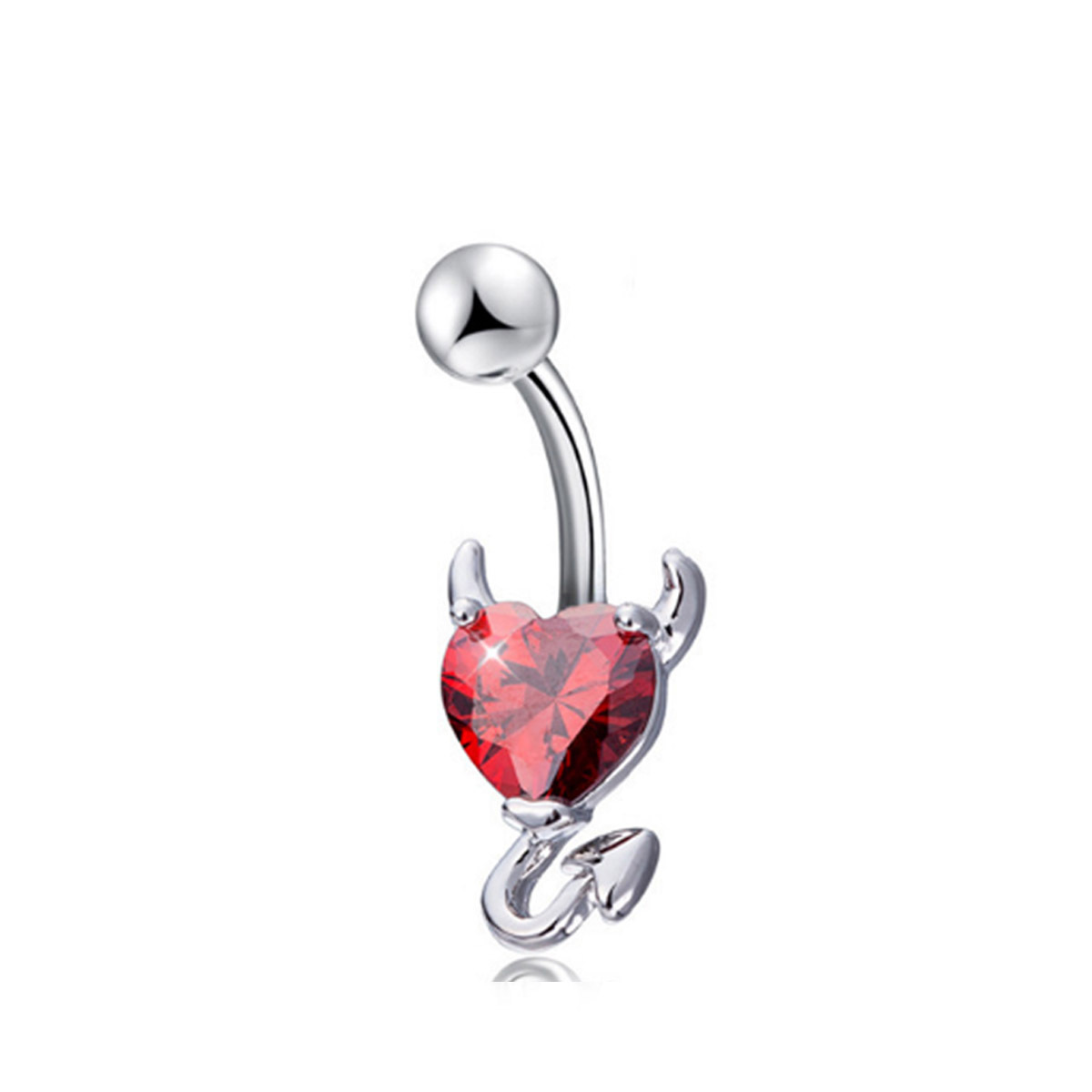 CZ Zircon Hot-selling Deviruchi Heart-shaped Navel Button High Quality Peach Heart Navel Ring New Shelf wish Explosions