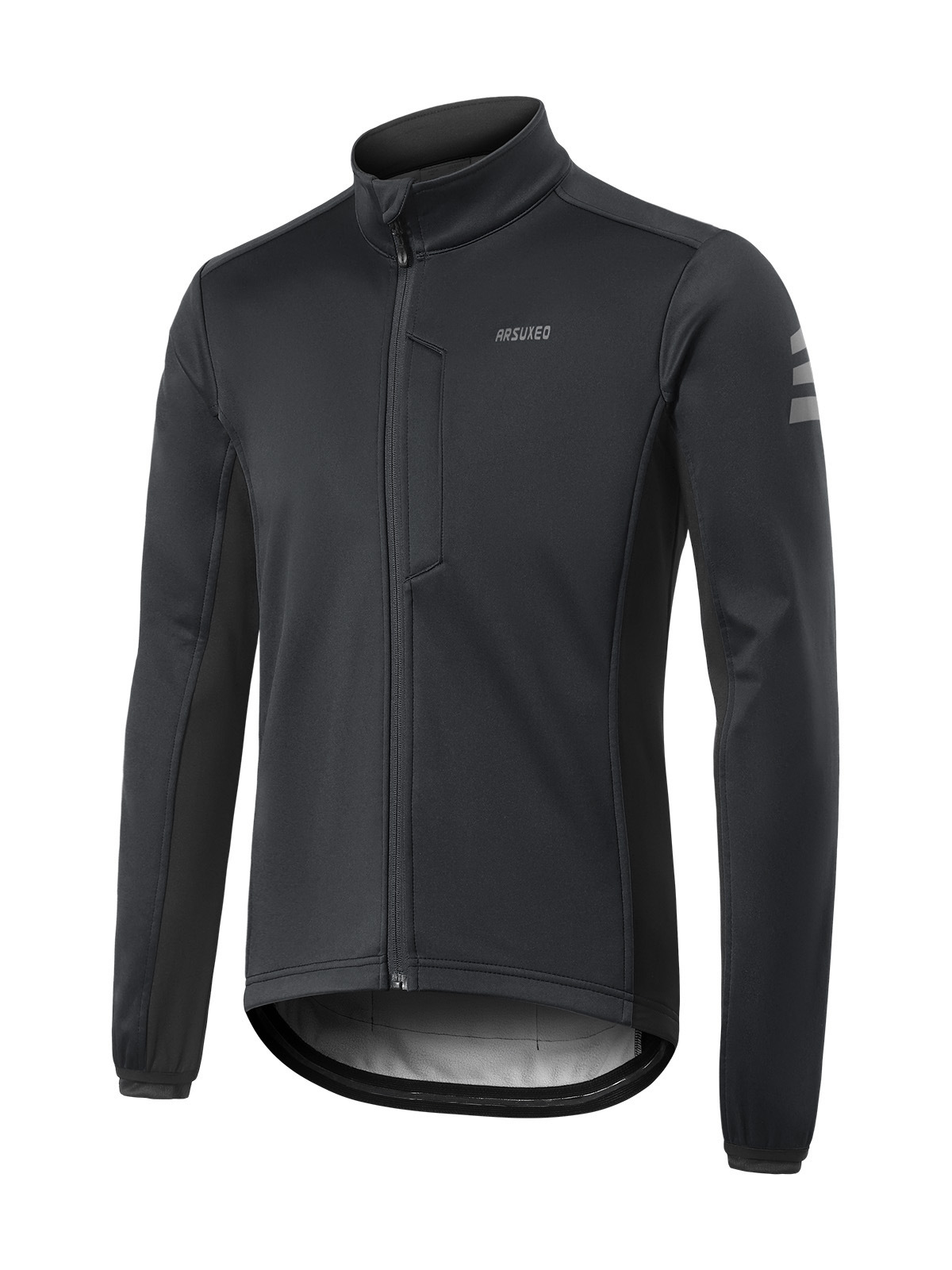 Autumn and Winter bicycle mountain bike cycling clothing three-layer composite fleece men's windproof warm fleece jacket top Stand Collar