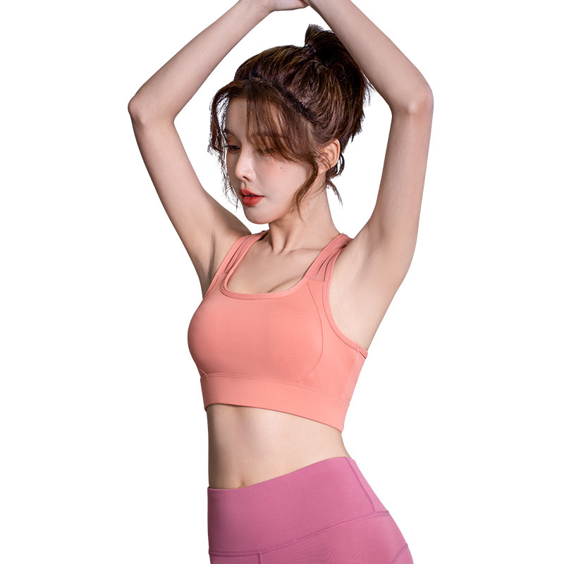 New high-strength sports underwear women's running fashion fitness gathered vest breathable beautiful back yoga bra spot