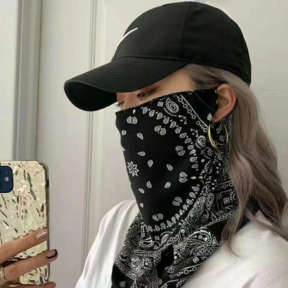 Sunscreen Full Face Anti-UV Ear Hanging Neck Protection Neck Integrated Internet Celebrity Sun Shading Face Driving Riding Mask