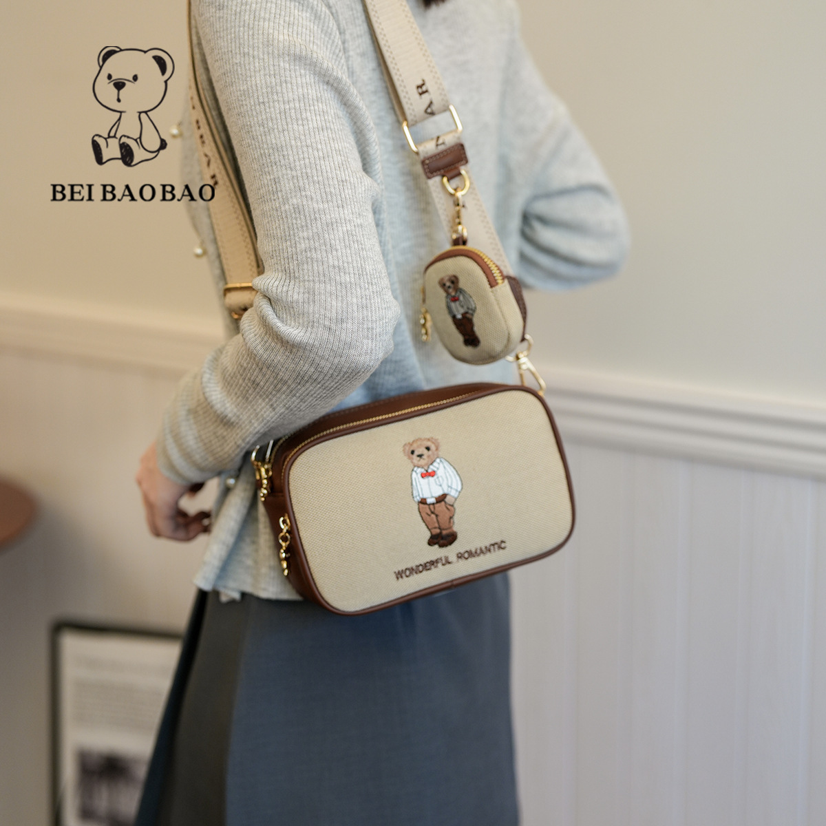 North Bag Source Factory 2025 New Women's Embroidered Small Square Bag Summer Fashionable All-match Shoulder Crossbody Bag