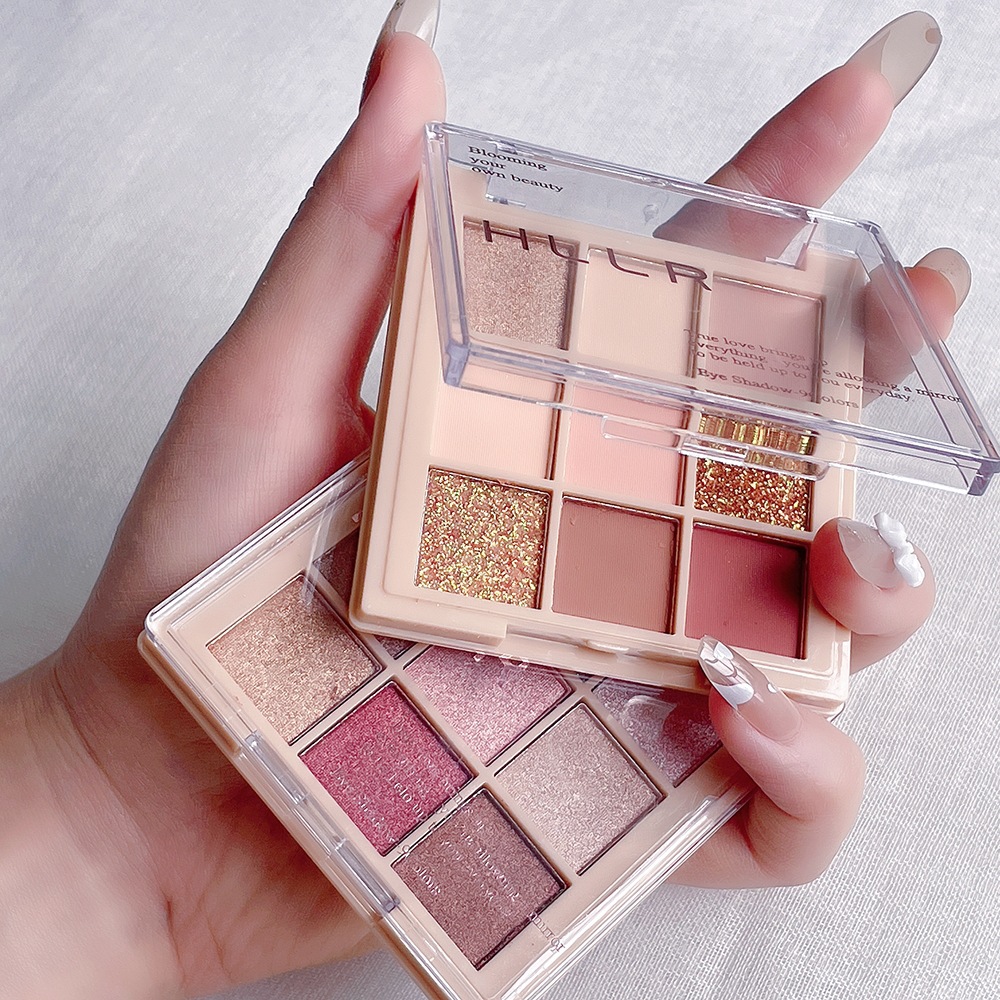 Helen beauty nude makeup nine-color eyeshadow plate matte pearlescent sequins earth color Nine-grid eyeshadow CE eyeshadow wholesale