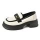 British style low-cut loafers 2023 autumn new color matching women's single shoes jk muffin leather shoes thick sole hidden height women's shoes