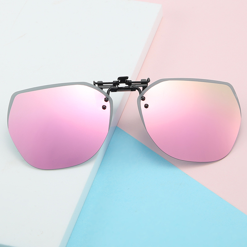 New Style Turnable Sunglasses Clip-type Glasses Rimless Lightweight Polygonal Men's and Women's Sunglasses Night Market Glasses Clip