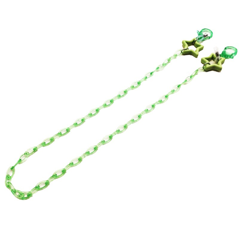 Fashion five-pointed star transparent chain Qingxin cute multi-purpose eye chain mask chain hat chain necklace