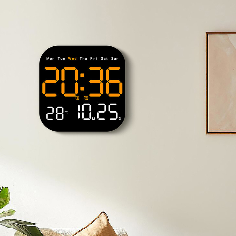 Cross-mirror new multi-functional clock LED electronic clock living room fresh wall clock hanging stand dual-purpose clock 6650