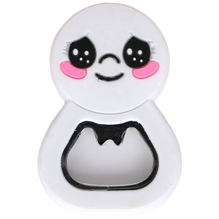 Factory mini cute multifunctional cartoon beer bottle opener creative refrigerator silicone wine opener