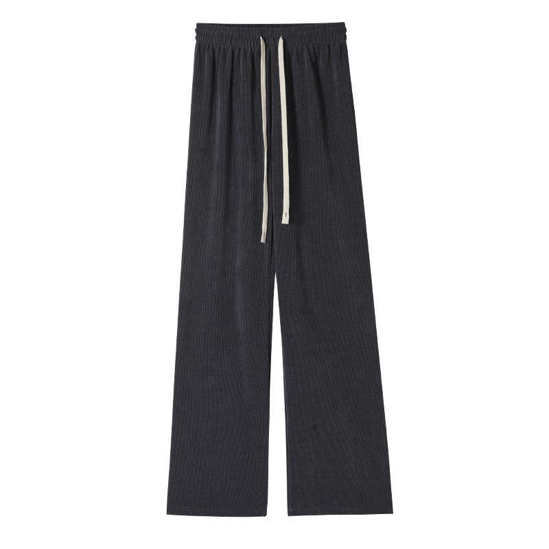 European Cotton Velvet Wide-leg Pants Women's Draped Spring and Autumn 2023 New Casual High Waist Draped Straight Corduroy Floor Pants