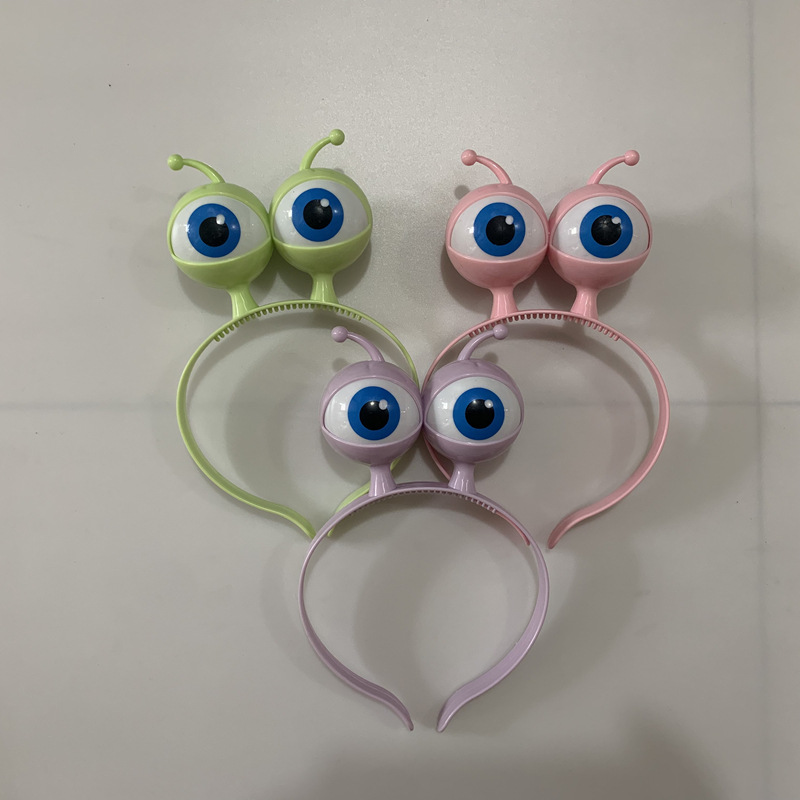 New cross-border flash eyeball headband LED luminous Halloween decoration props big eyes alien headband