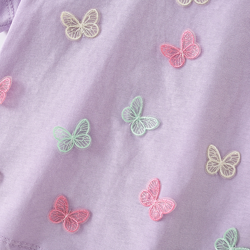 malwee summer new style short-sleeved girls T-shirt European and American children's round neck cute girls children's clothing