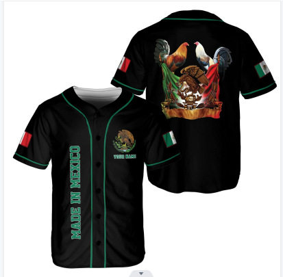 2023 New Mexico ebay Amazon foreign trade supply 3D printing summer V-neck hem button baseball suit