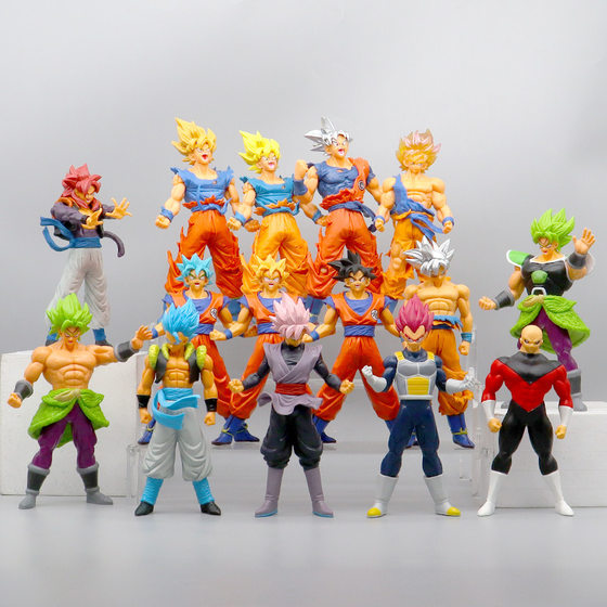 Can choose the animation hand-made Dragonball Super Saiyan Monkey King begit wujita model ornaments doll