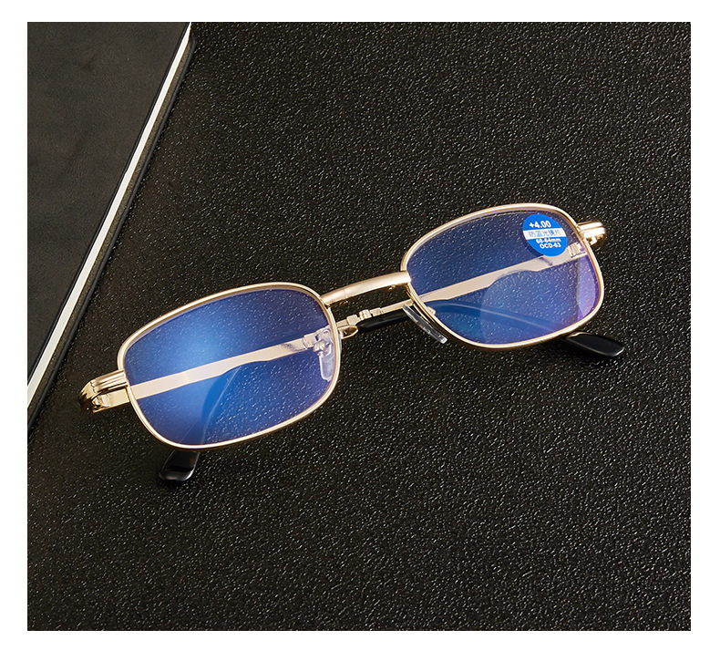 Far and near dual-purpose dual-Light Anti-blue light reading glasses Progressive multifocal glasses folding portable box Old Light glasses spot