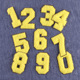 8cm yellow number 0-9 set