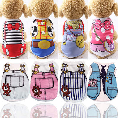 Fake Strap Pet Spring and Summer Dog Vest Teddy Bitter Panda Cat Fadou Clothes Mesh Breathable Vest