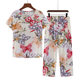 Middle-aged and Elderly Cotton Silk Pajamas Women's Summer Thin Short-sleeved Suit Summer Mother's Large-size Women's Outfit Home Clothes