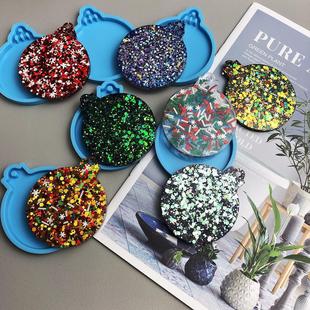 Christmas blank round silicone mold Diy creative pendant jewelry keychain decoration Christmas drop mold