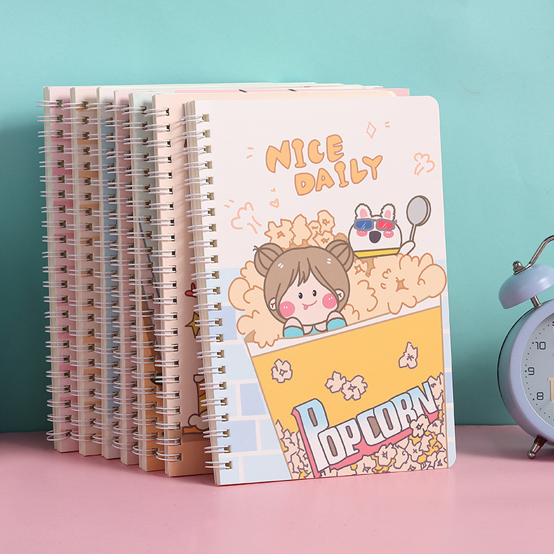 Cute small fresh flower coil book a5 Notebook horizontal line inner page high color value student notepad wholesale