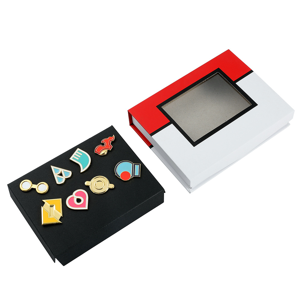 Cross-border Hot Selling Pokémon Metal Badge Pokémon Set Exquisite Box Gift Pin Cartoon Brooch