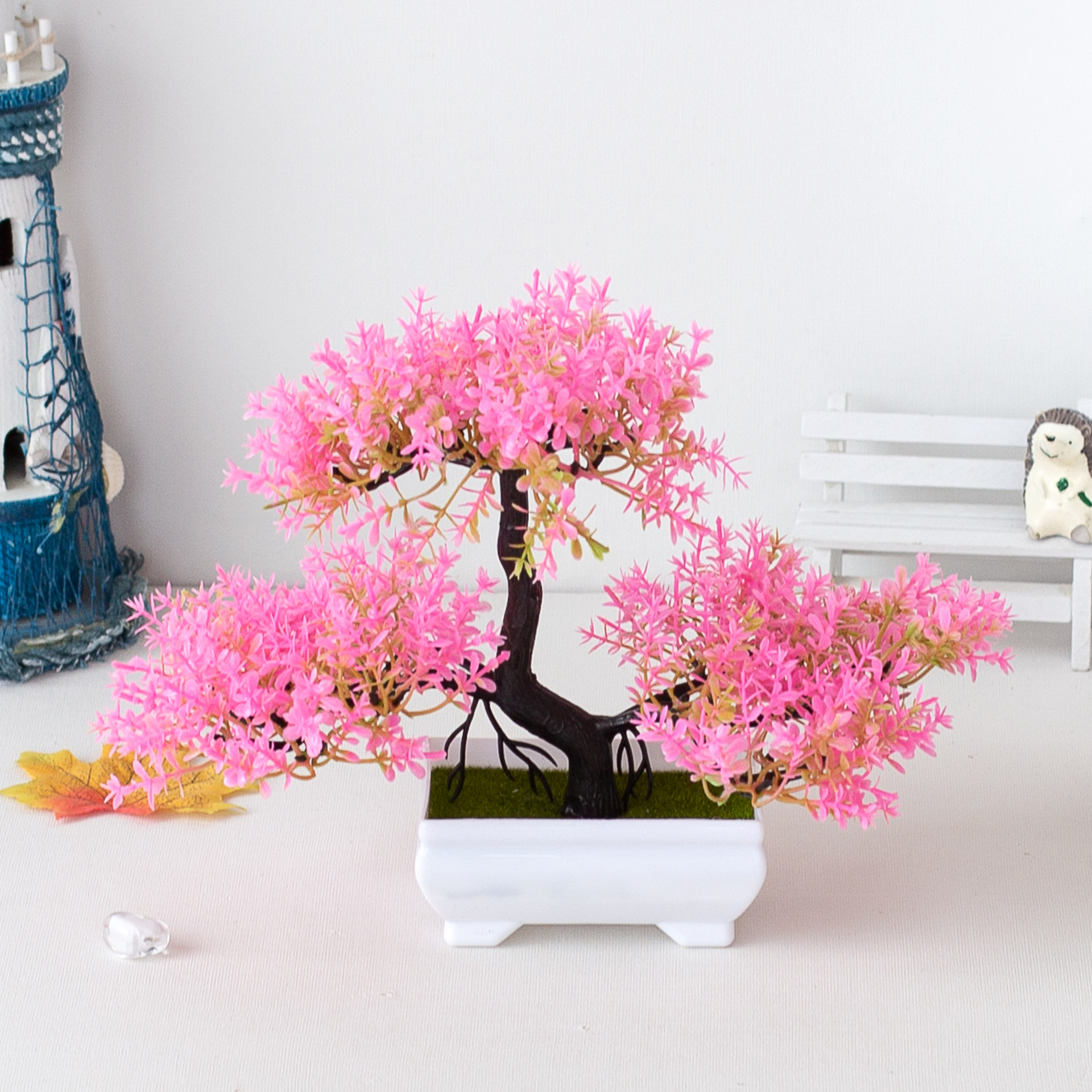 Factory direct three-pronged small green pine simulation plant home decoration ornaments bonsai bonsai