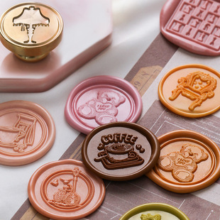 February 23 New Afternoon Tea Series Sui Dis Brass Seal Head Fire Paint Seal Hand Account Copper Head Wholesale