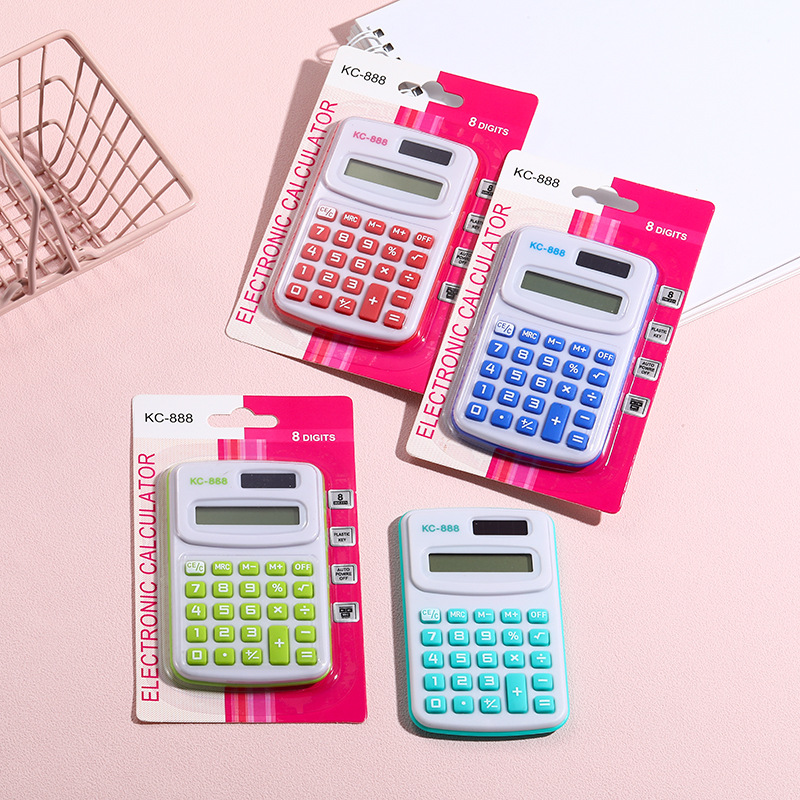 Wholesale Computer Stationery for Primary School Students Mini Office Calculator Cute Cartoon 8 Bit Computer Cross Border