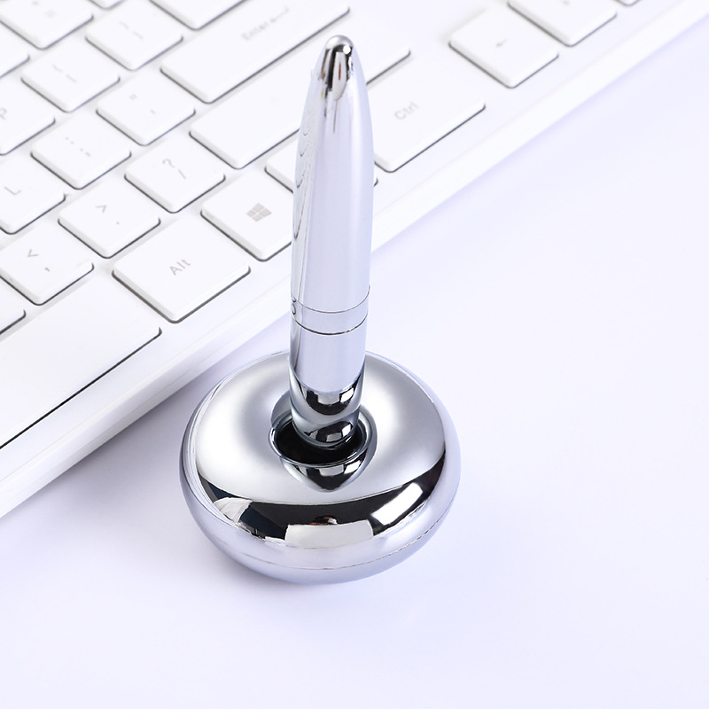 Hot selling desktop advertising gift ballpoint pen printable LOGO magnetic levitation stand pen business office signature pen