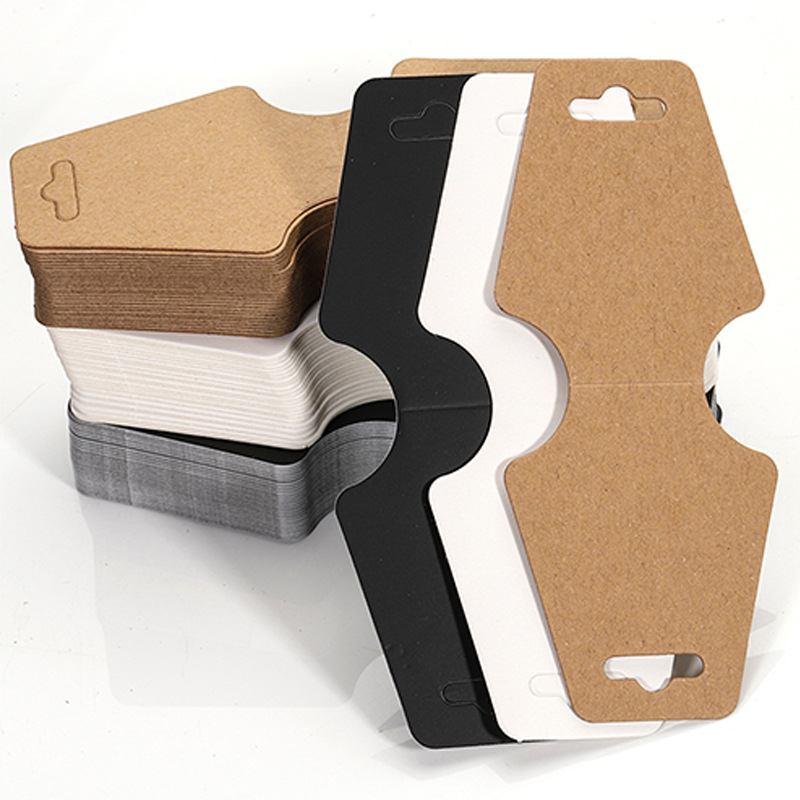 in stock blank cowhide folding card jewelry packaging hair accessories hanging card independent in stock factory direct cross-border