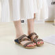 Cross-border foreign trade 2024 rhinestone flowers Bohemian style sandals female ethnic plus size toe flat sandals female