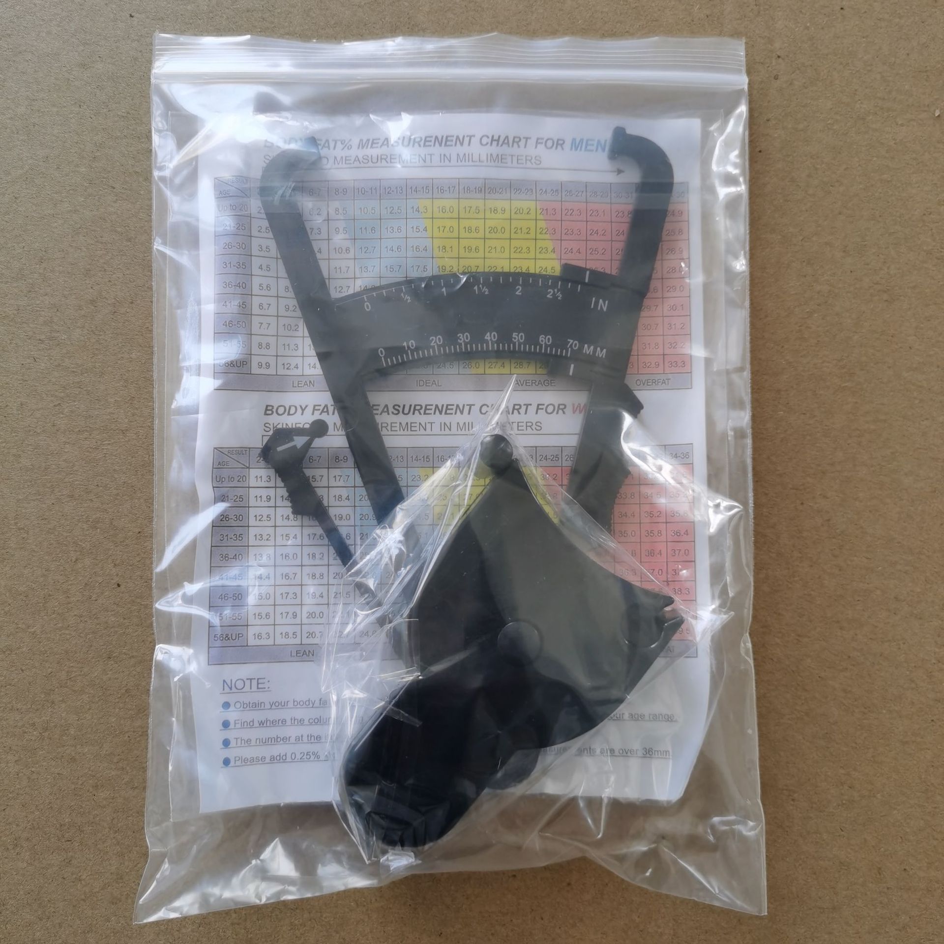Fat Caliper Waist Ruler Combination Set Body Fat Measuring Instrument Sebum Clamp Measuring Clip Y-Size Set