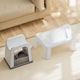 White Ottoman Stool Combination