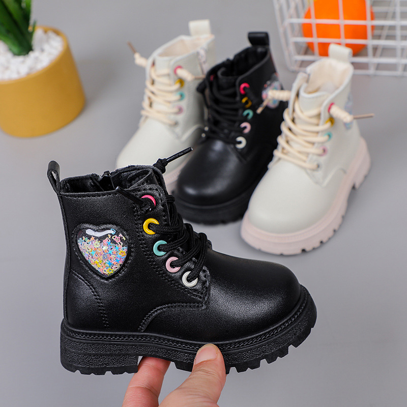 Girls' Martin boots short boots 2023 Spring and Autumn new children's children's Korean-style boys' non-slip single casual leather boots