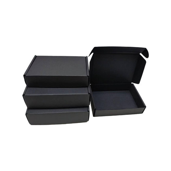 Cross-Border Black Airplane Box, Three-Layer Black Corrugated Logo Customized Clothing Intimates Logistics Express Carton