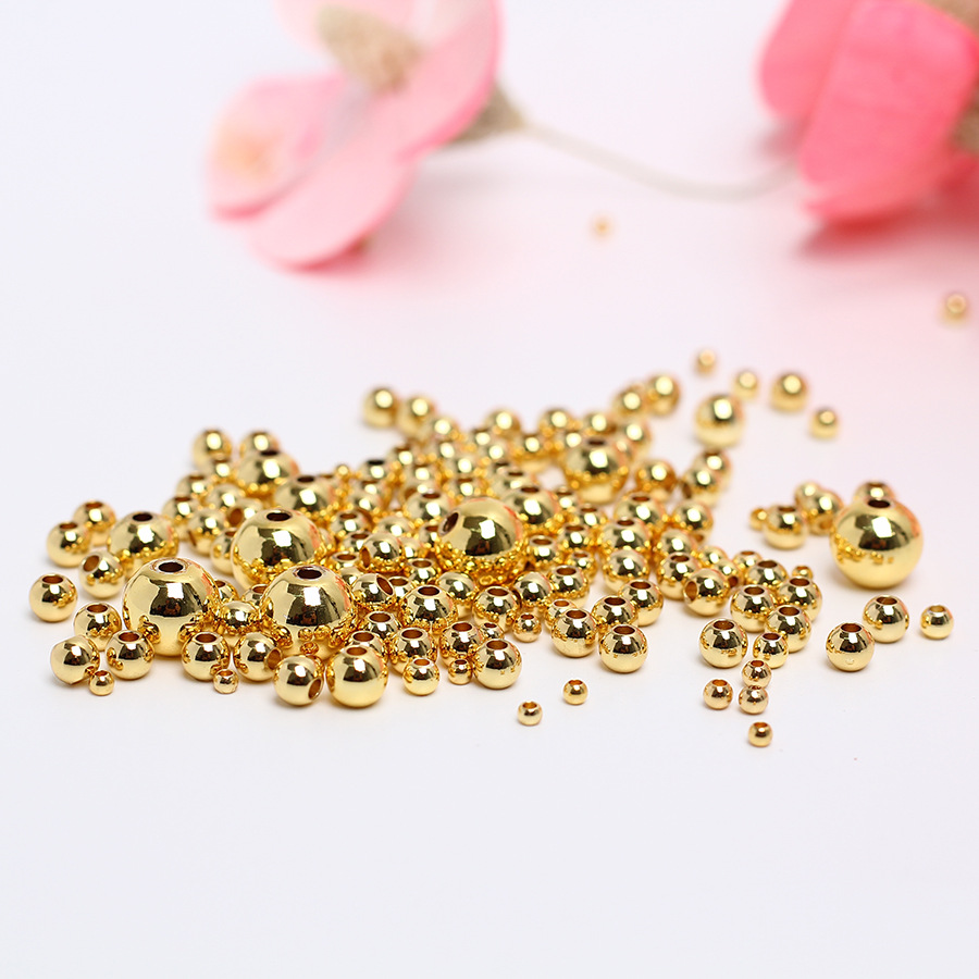 14K package gold color retention beads transfer beads small gold beaded solid diy jewelry handmade beaded accessories loose beads