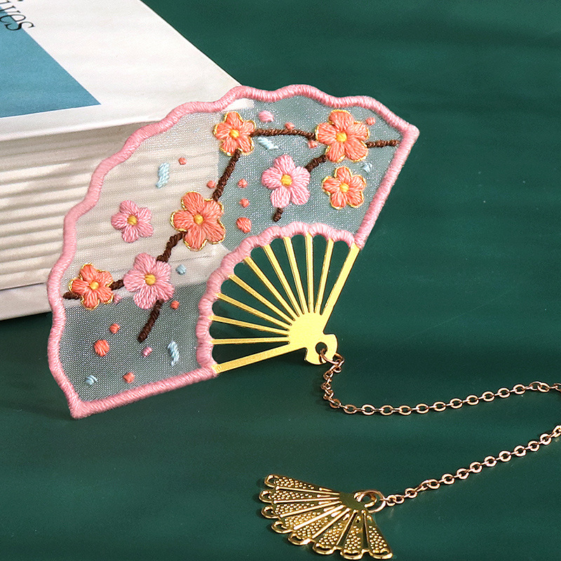 Handmade embroidery safety talisman diy bookmark key chain material bag self-embroidery production for male girlfriend gift Car pendant