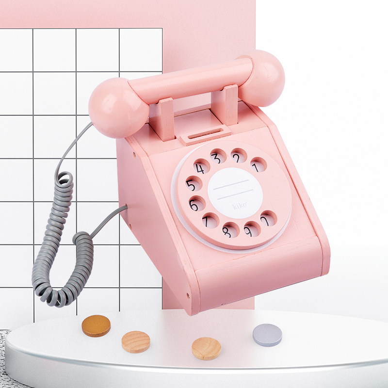 Artificial Wooden New Telephone Set for Young Children's Educational Early Education Boys and Girls Fun Family Birthday Gift Set - ShopShipShake